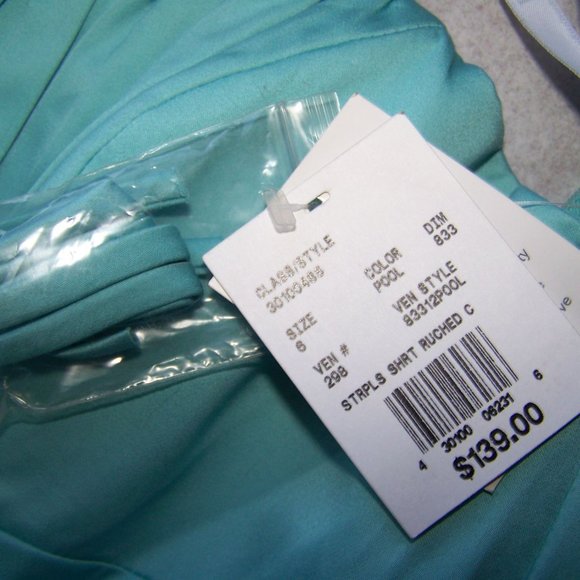 David's Bridal Dress Wedding Party Cocktail 6 NWT Blue - Picture 11 of 15